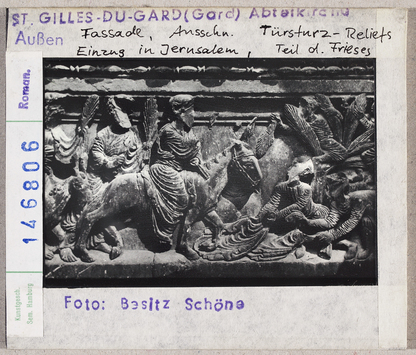 Vorschaubild Saint-Gilles-du-Gard: Abteikirche, Westfassade, Türsturz, Einzug in Jerusalem 